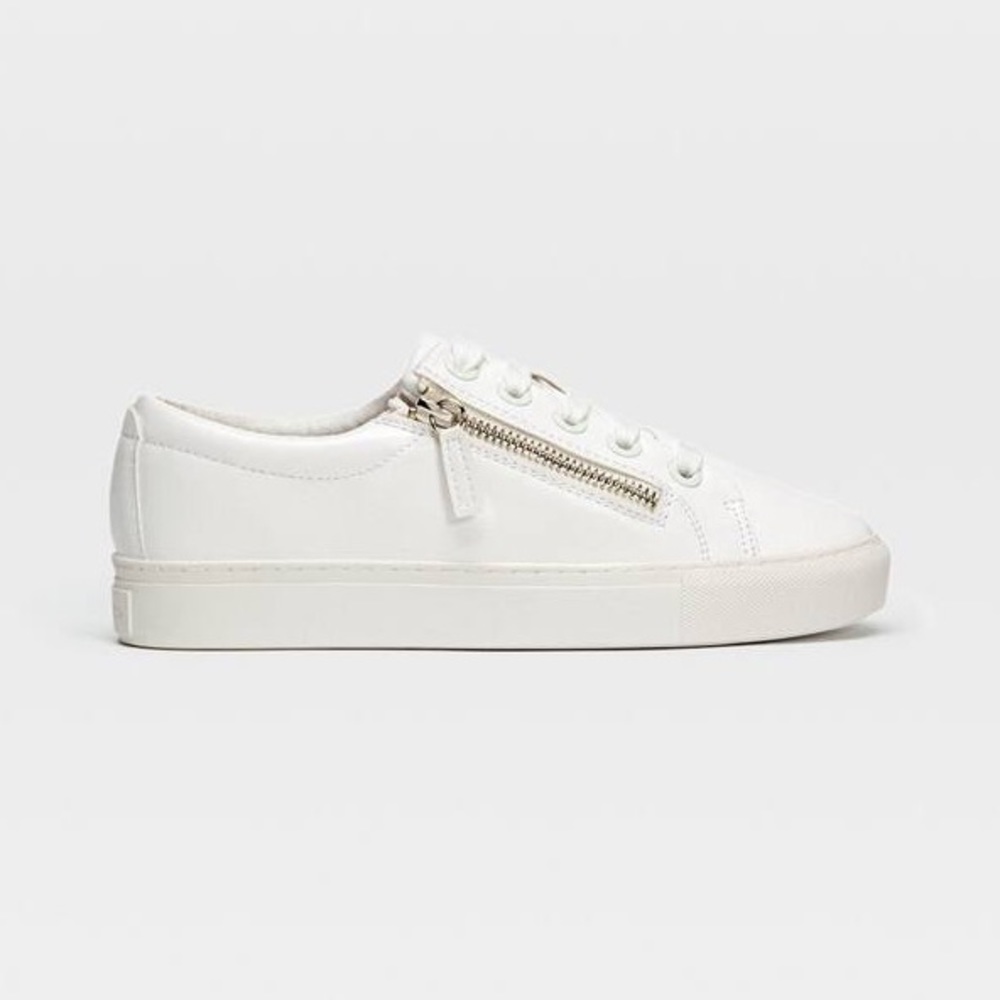Stradivarius Mauve Satin Sneakers with Side Zipper